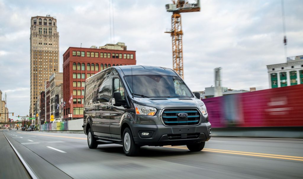 Ford E-Transit driving