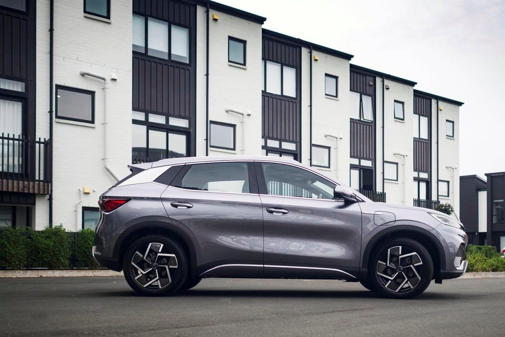 2022 BYD Atto 3 Extended Range parked in front of buildings