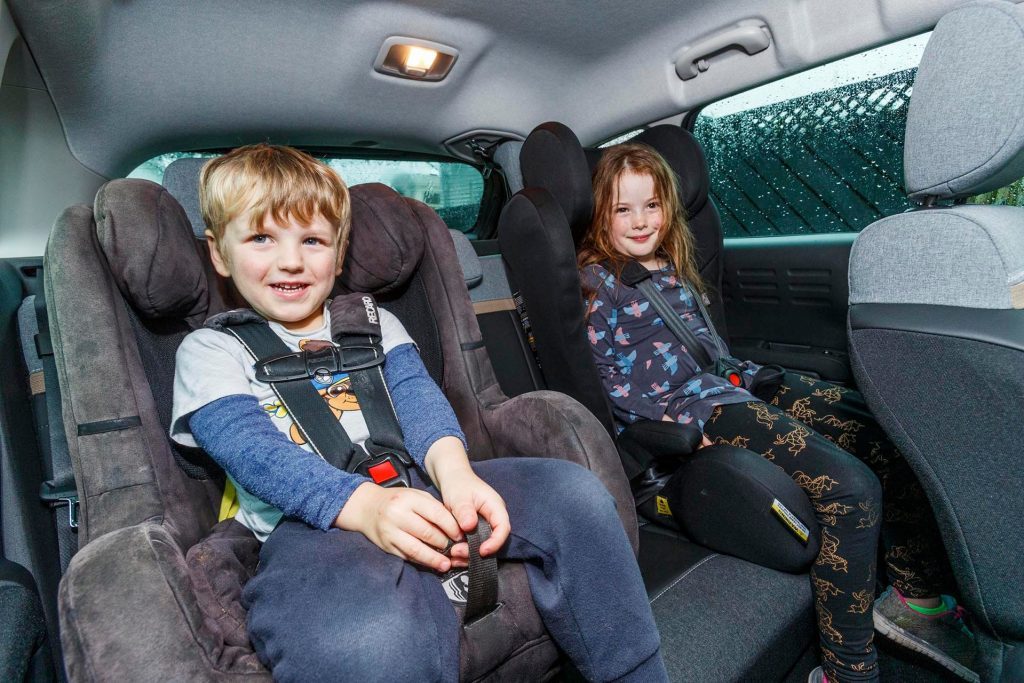 2022 Citroen C3 Aircross Shine kids sat in back seat