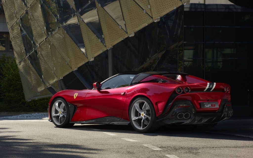 Ferrari SP51 rear three quarter view