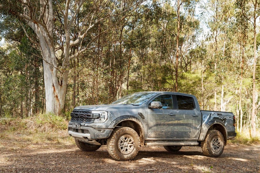 2022 Ford Ranger Raptor parked in bush