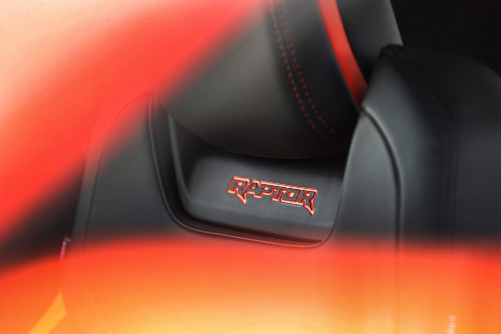 2022 Ford Ranger Raptor seat detail