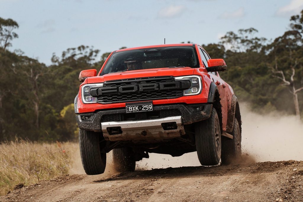 2022 Ford Ranger Raptor jumping