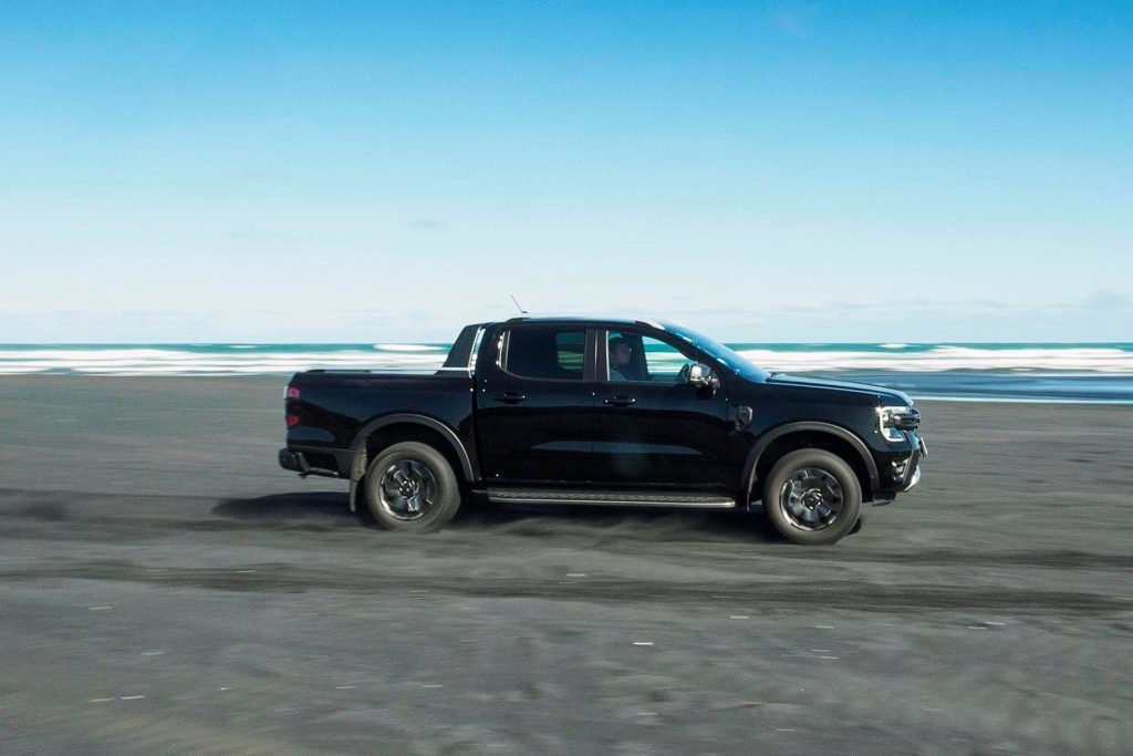 2022 Ford Ranger Wildtrak V6 driving on sand