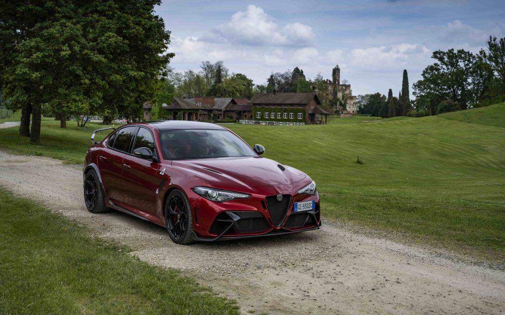 Alfa Romeo Giulia GTAm front three quarter view