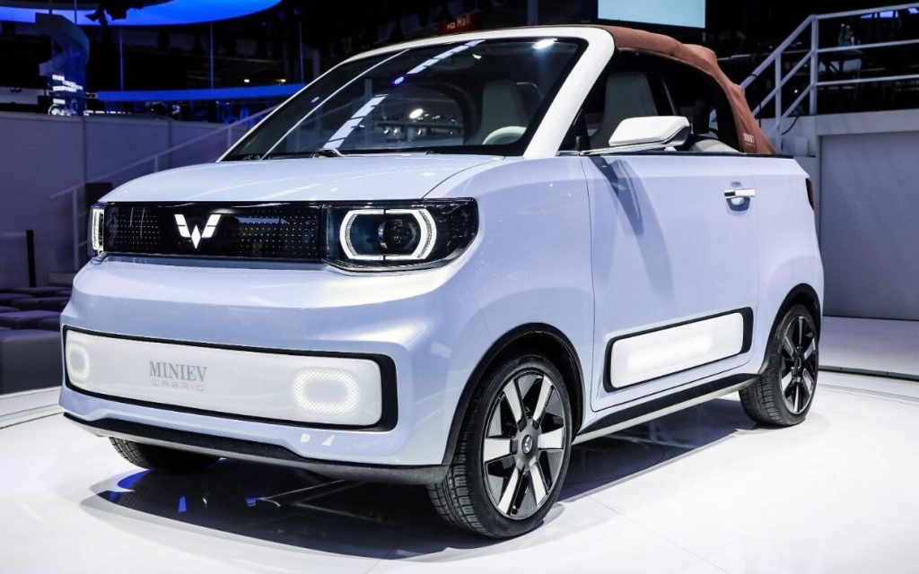 Hongguang Mini EV Cabrio front three quarter view