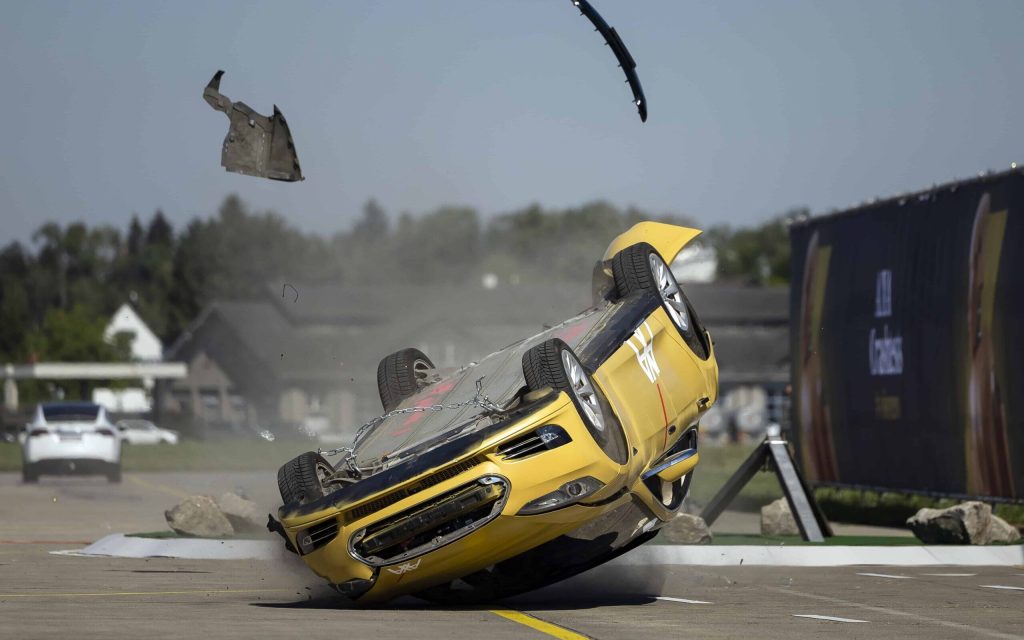 Tesla Model S rolled onto roof in crash test