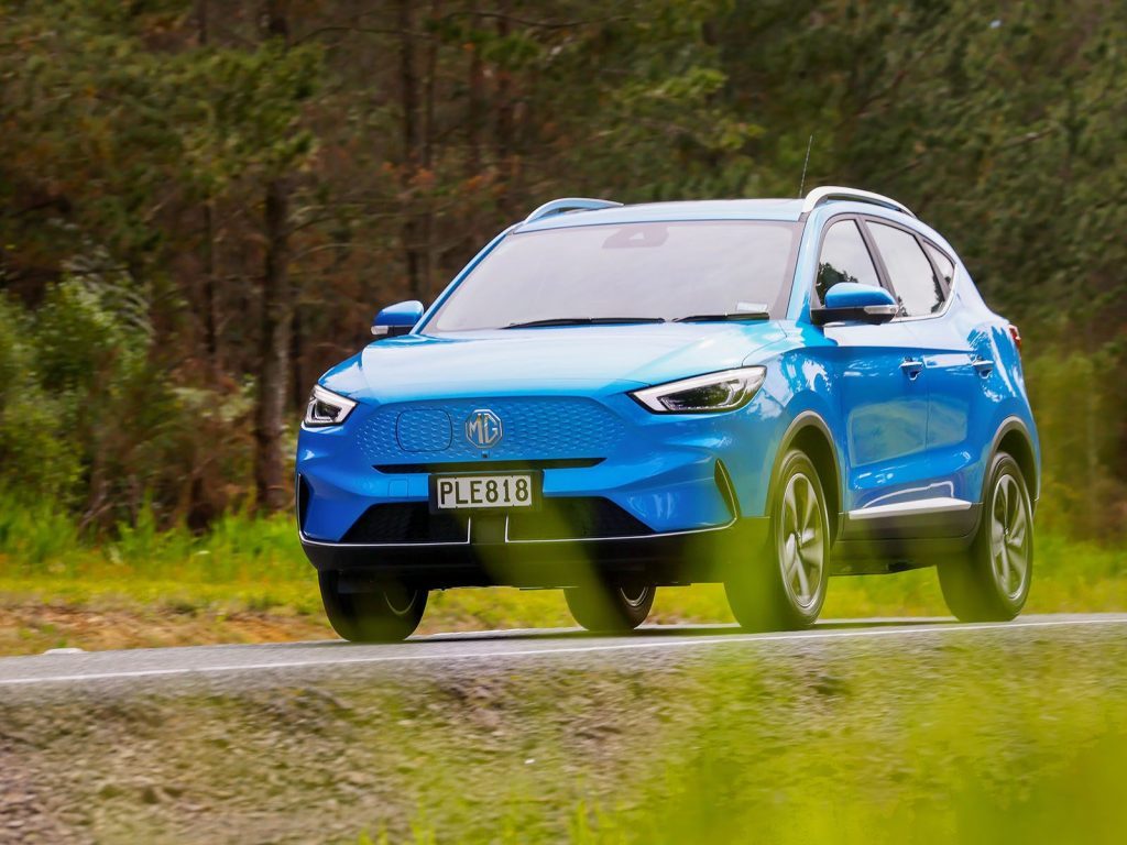 2022 MG ZS EV driving on road