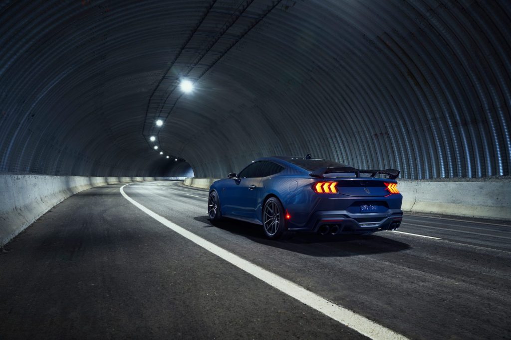 Ford Mustang Dark Horse rear static in tunnel