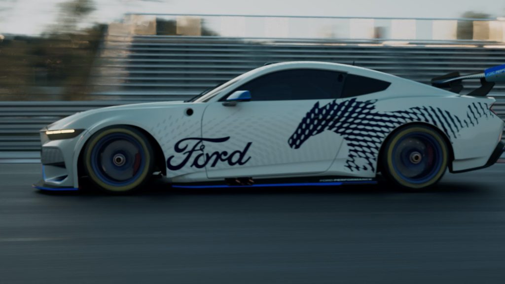 Ford Mustang Supercars racer on track 