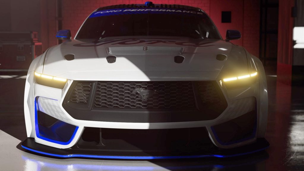 Next gen Ford Mustang Supercar parked in garage