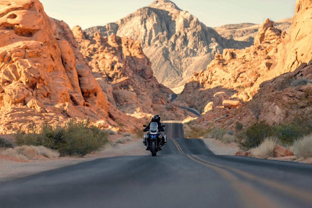 2022 Triumph Tiger 1200 riding through valley