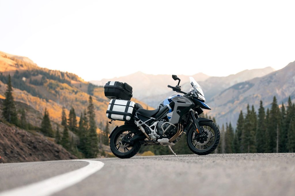 2022 Triumph Tiger 1200 parked on hilltop