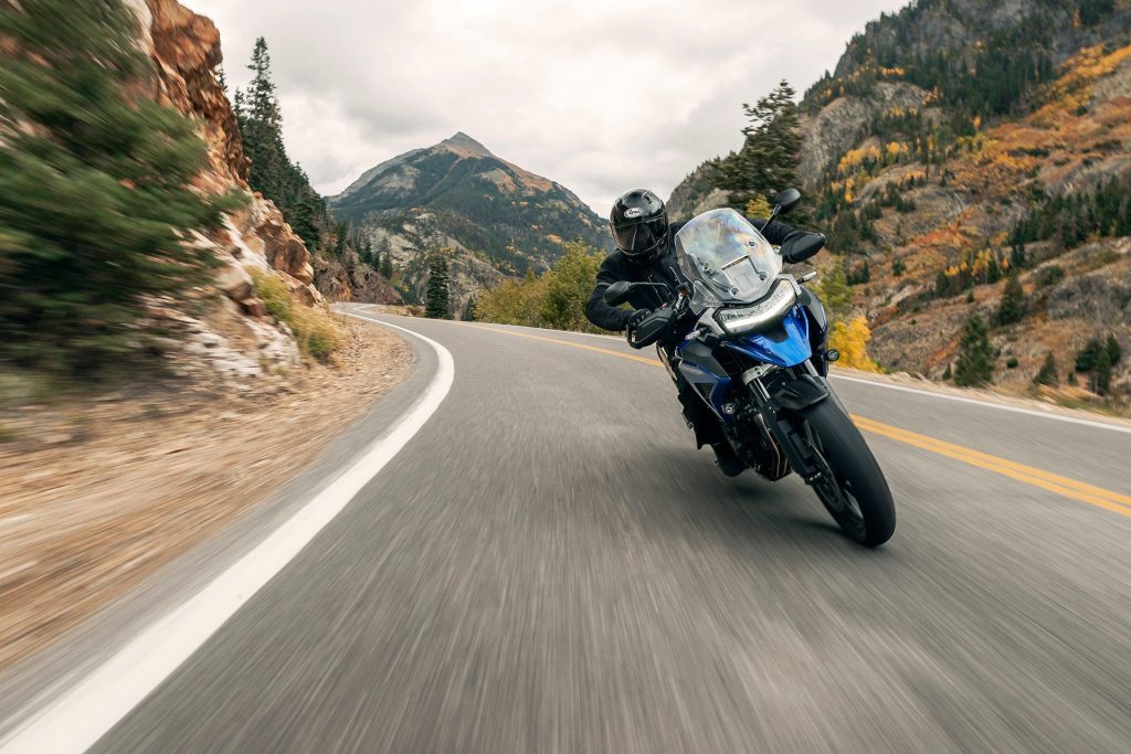 2022 Triumph Tiger 1200 riding through canyon