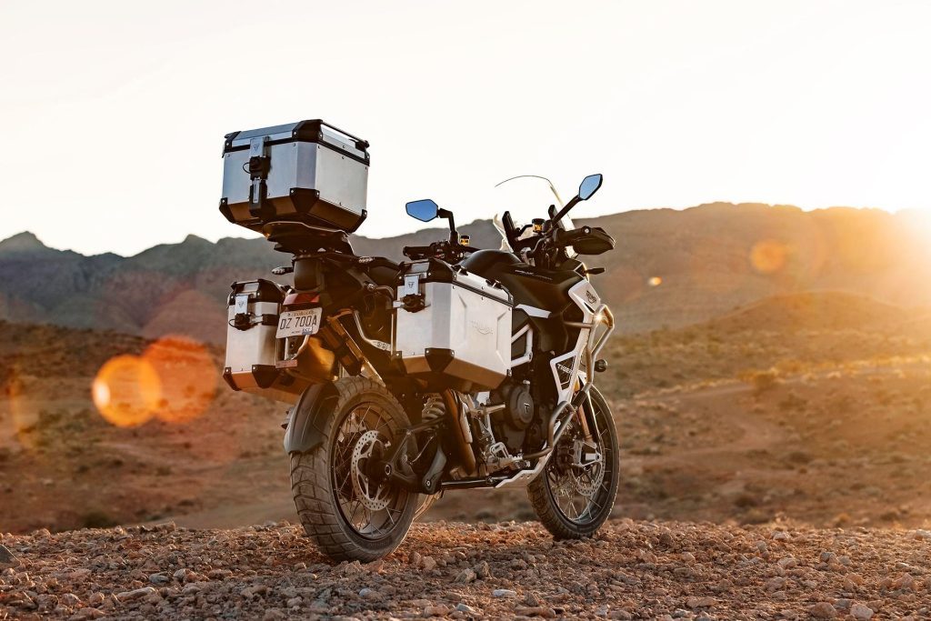 2022 Triumph Tiger 1200 loaded with panniers