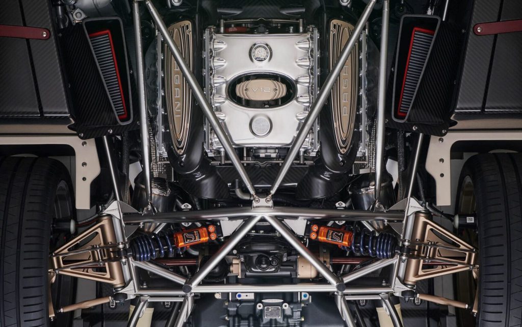 Pagani Utopia engine bay and suspension detail view