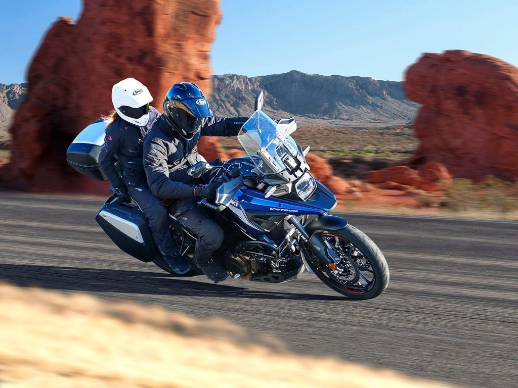 Suzuki V-Strom 1050 riding through corners