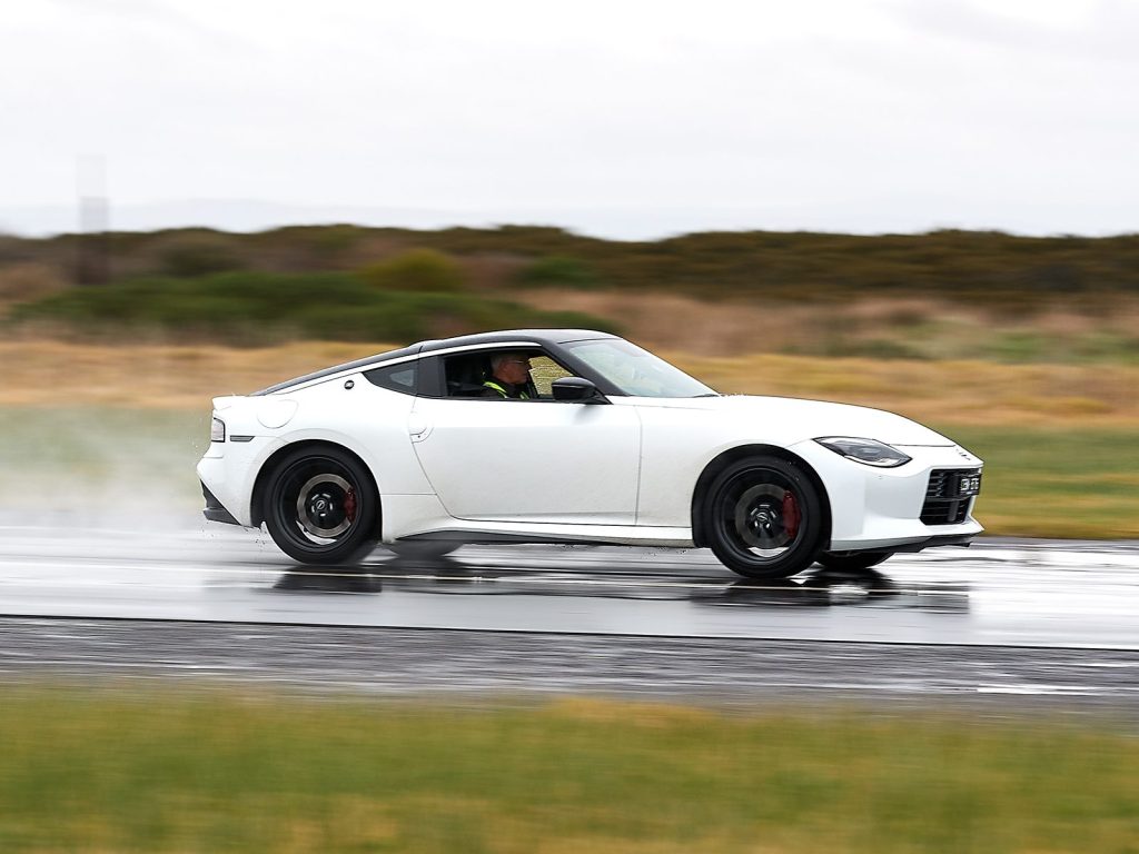 2022 Nissan Z driving in rain