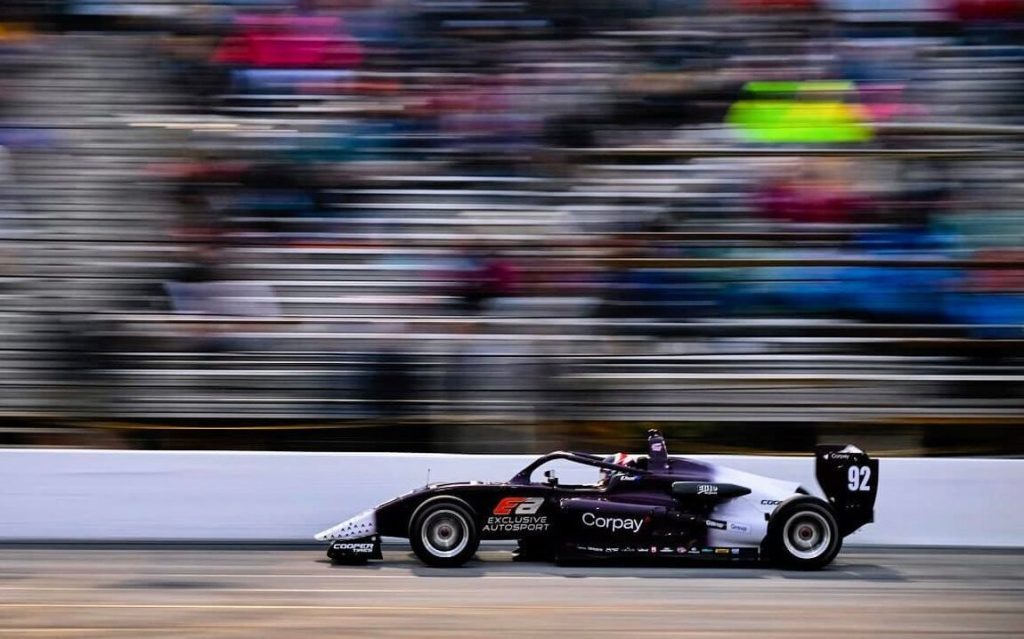Billy Frazer USF2000 car side view racing
