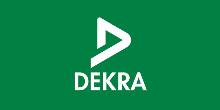 Dekra logo on green background