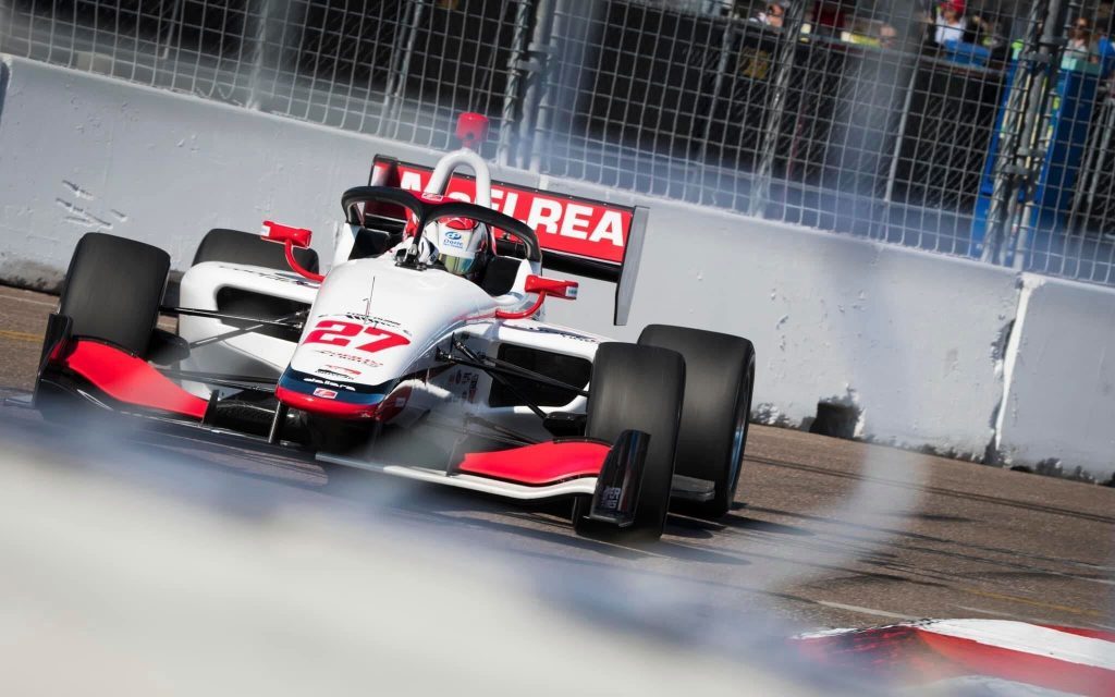 Hunter McElrea Indy Lights car front view racing