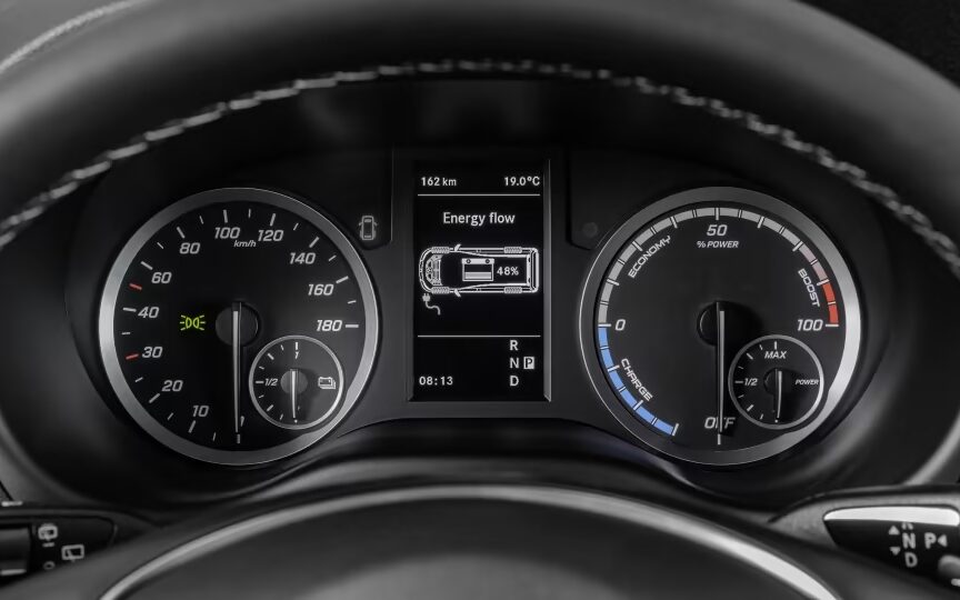 Mercedes-Benz eVito Panel Van and Tourer gauge cluster close up view