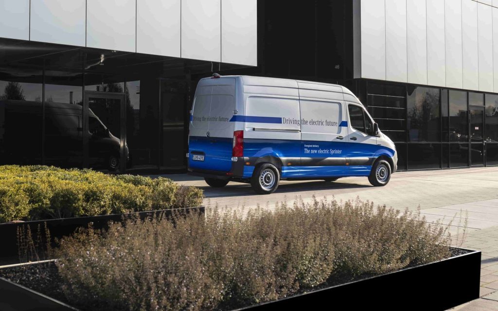 Mercedes eSprinter rear three quarter view