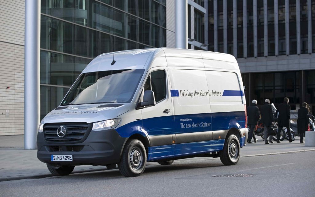 Mercedes eSprinter front three quarter view