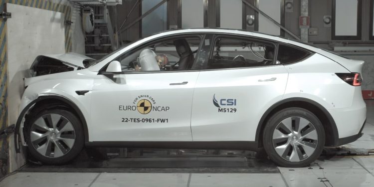 Tesla Model Y crash test side view