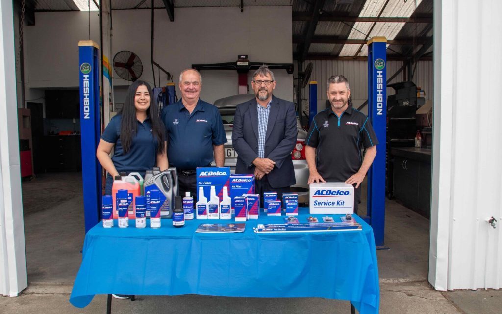 New Zealand's first ACDelco store with employees standing by products
