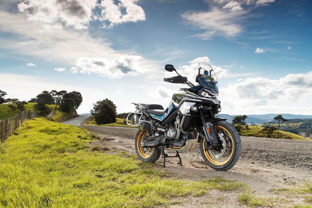 2022 CFMoto 800MT Touring on hilltop