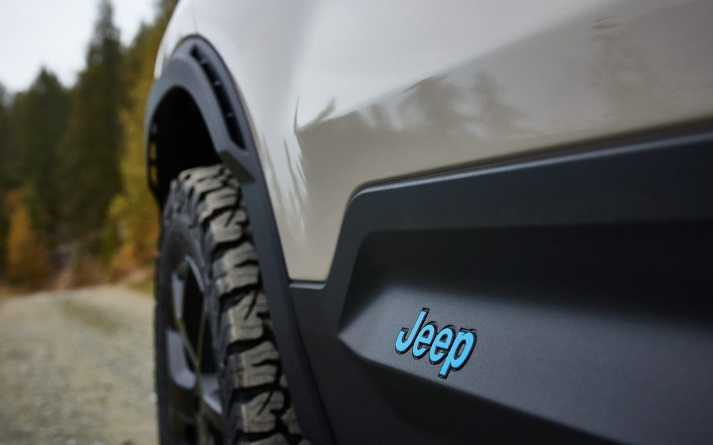 Jeep Avenger 4x4 Concept badge close up view