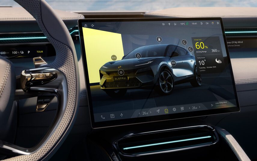 Lotus Eletre SUV infotainment screen