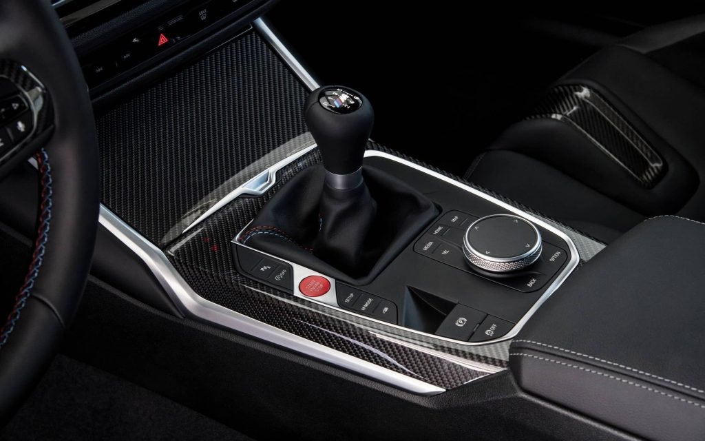 BMW M2 manual gear shifter close up view