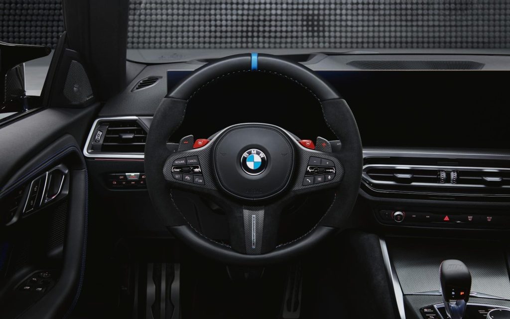 BMW M2 performance steering wheel close up