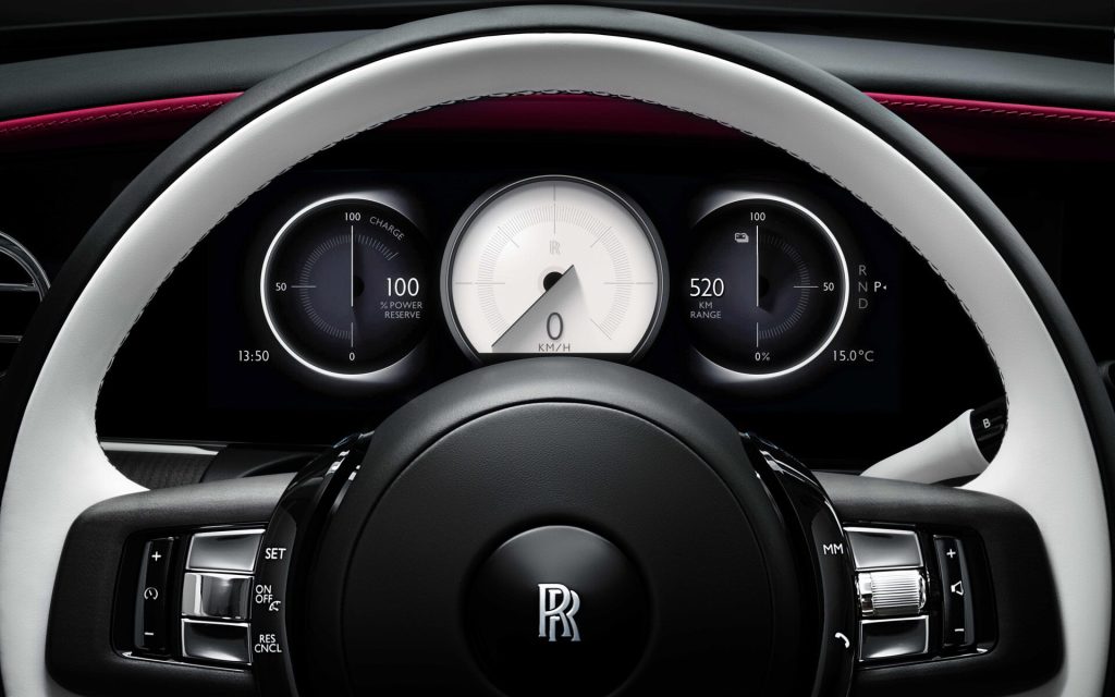 Rolls-Royce dashboard close up view