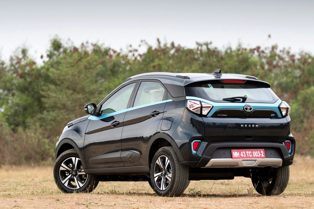 Tata Nexon EV parked on grass