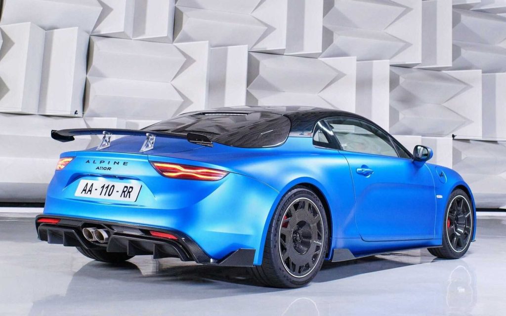 Alpine A110 R rear three quarter view