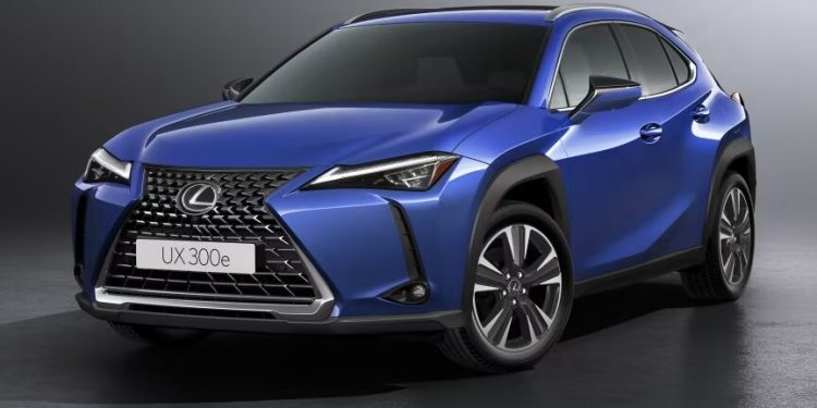 Lexus UX 300e front three quarter view