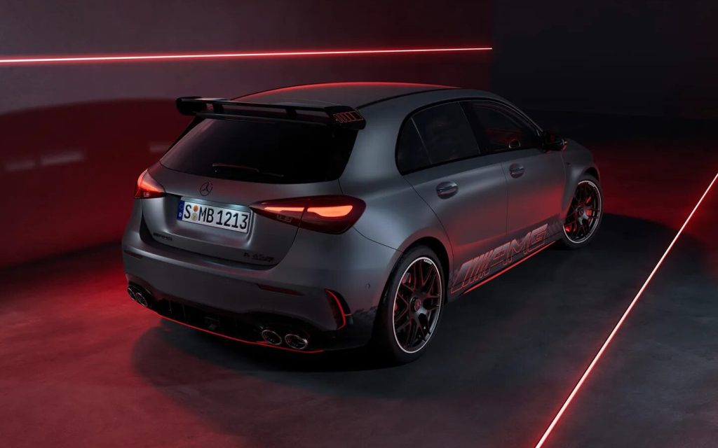 Mercedes-AMG A-Class facelift rear three quarter view