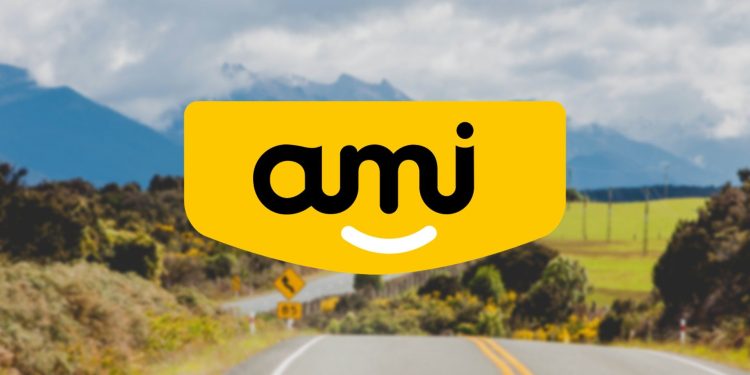 AMI Insurance logo over road in background