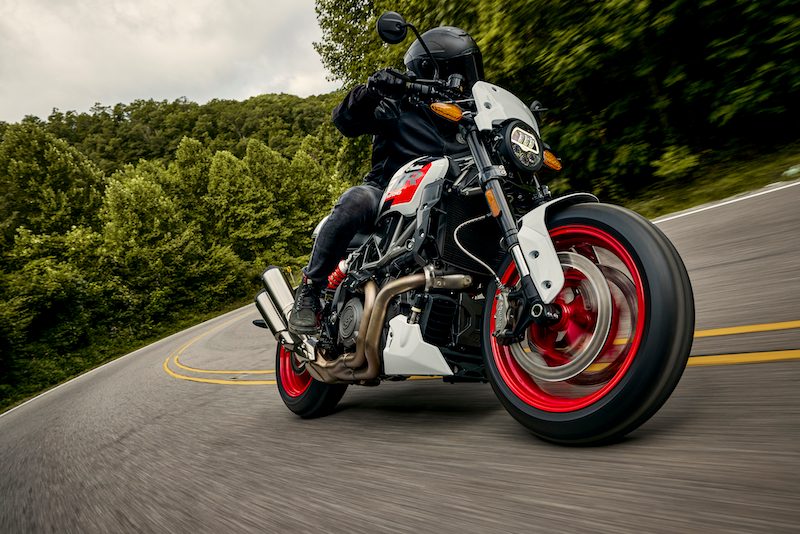 Indian FTR Sport cornering hard