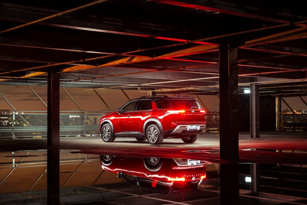 2023 Nissan Pathfinder in a carpark at night