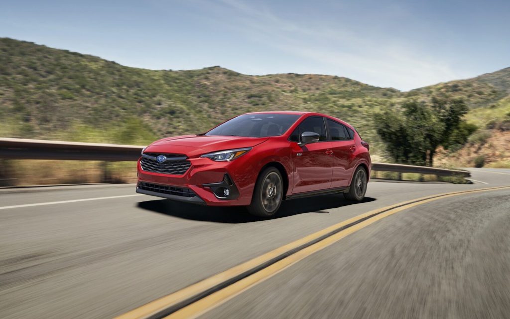 Subaru Impreza RS front three quarter view driving