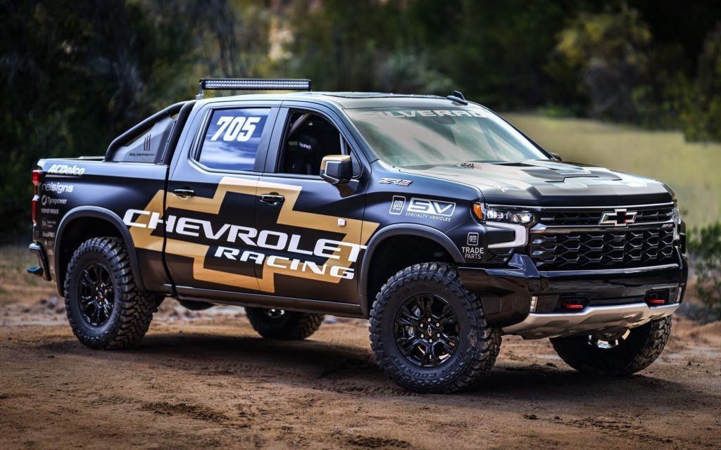 Chevrolet Silverado ZR2 by stream front three quarter view