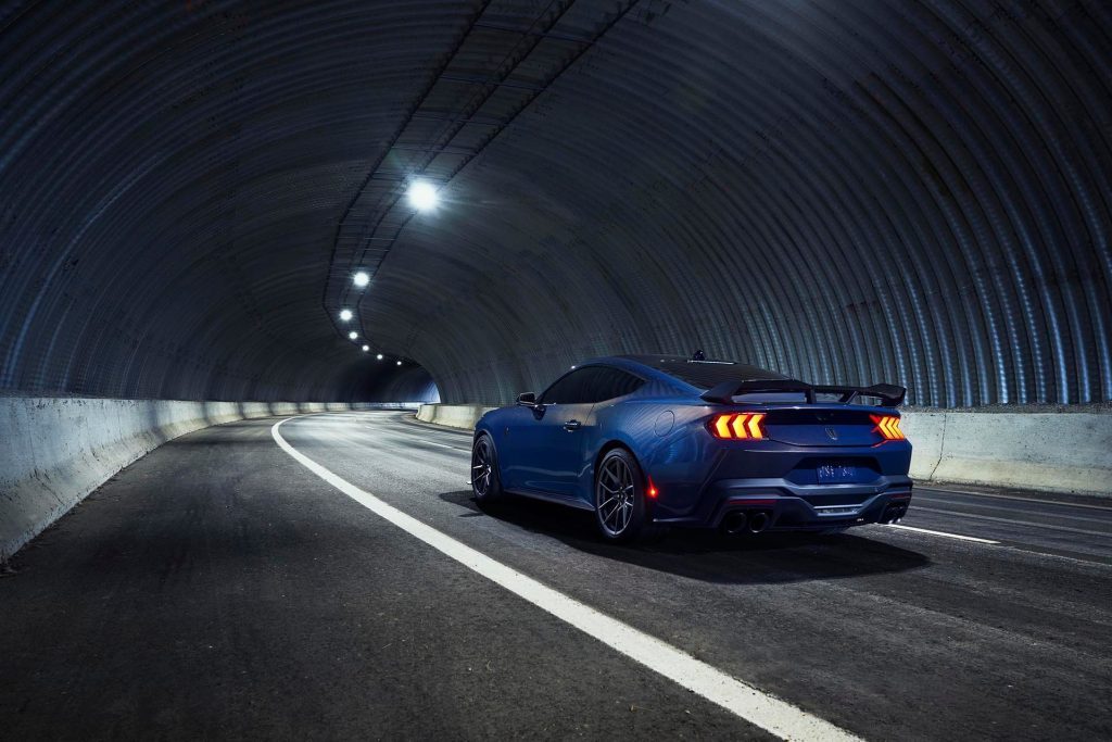 Ford Mustang Dark Horse in tunnel