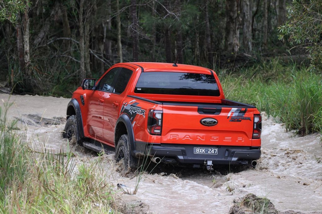 2022 Ford Ranger Raptor rear wading