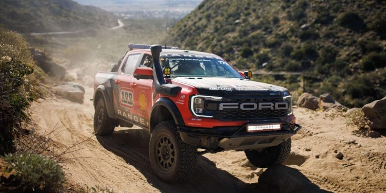 Ford Ranger Raptor Baja racer front three quarter view