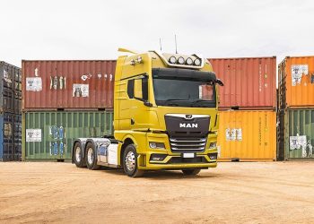 MAN TG tractor unit front three quarter view