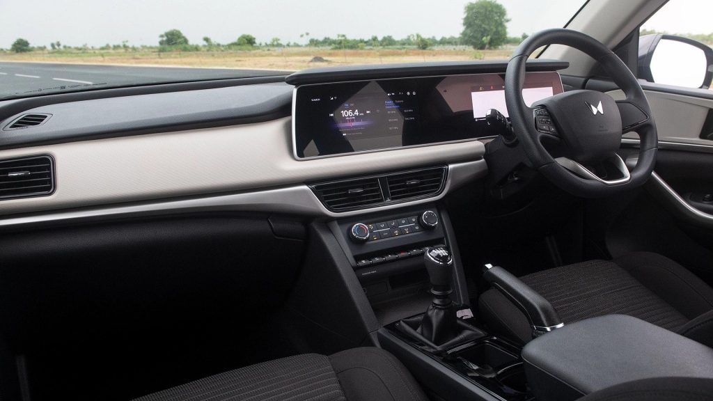Mahindra XUV 700 interior showing dual 10-inch screens